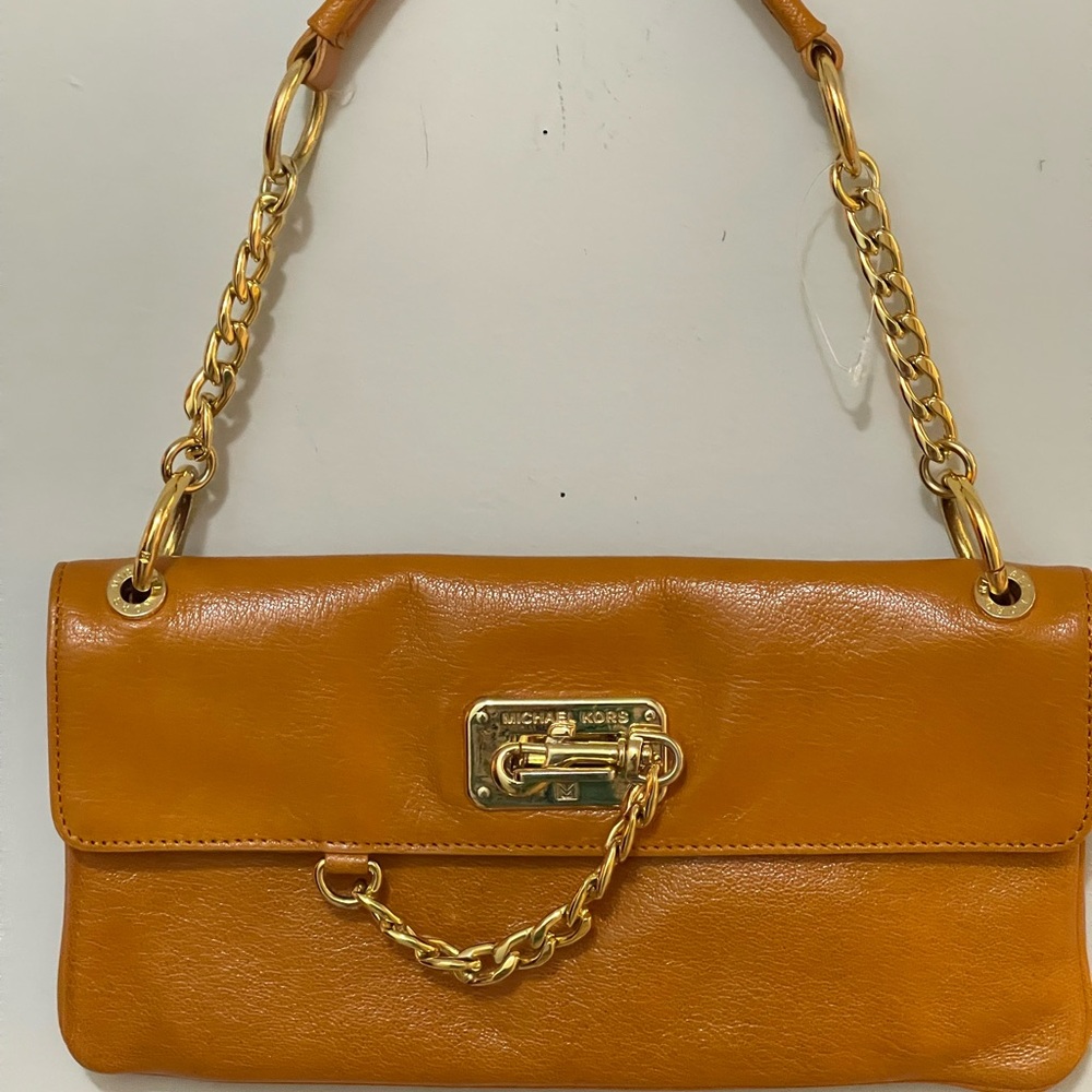 Michael Kors Gold Chain Tan Shoulder Bag